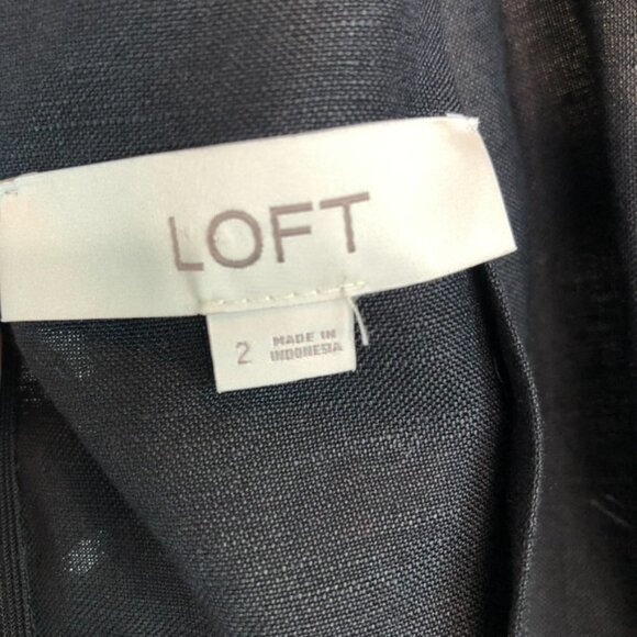 loft black Linen and Viscose romper with ruffles size 2 - Picture 13 of 14